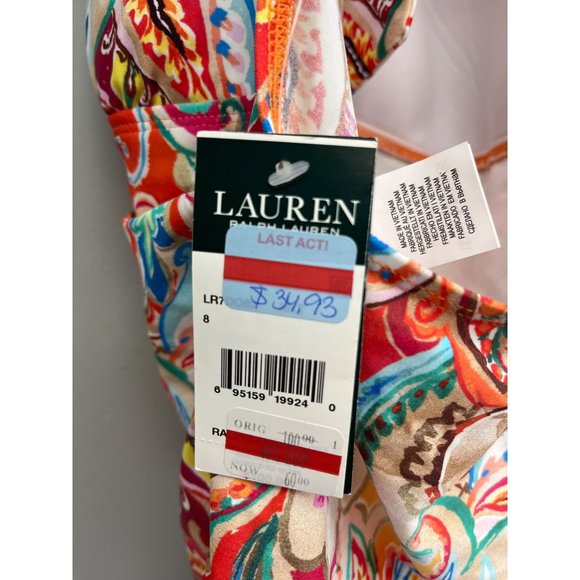 Lauren Ralph Lauren Sunrise Paisley Tankini Top Slimming Fit NWT‎ Size 8 $100 - Picture 3 of 4